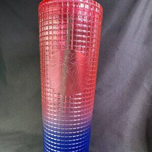 Starbucks Venti Cold Cup - Watermelon Ombre Grid